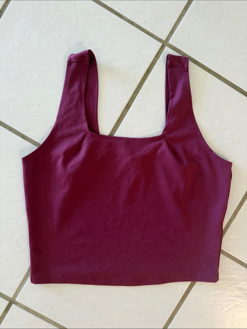 Bally Burgundy Square-Neck Crop Top